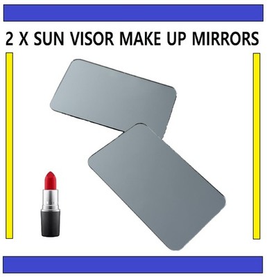 2x Replacement Stick On Self Adhesive Car Sun Visor Glass Mirror Make Up Mirrors