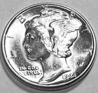 1944 P MERCURY DIME SUPERB GEM BU +  No Reserve  *J2006