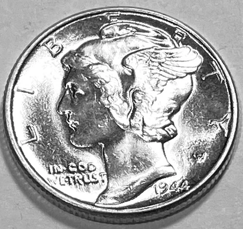1944 P MERCURY DIME SUPERB GEM BU +  No Reserve  *J2006