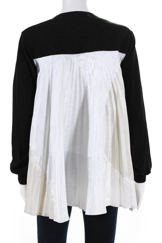 Sudadera plisada con paneles Clu para mujer negra marfil talla extra pequeña 11542033 Foto 3 de 4