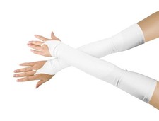 Fingerless Over Elbow Cosplay Gloves for Adults - White Long Gloves