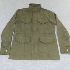 Everlane Utility Jacket Women’s XS Green Cotton Zip Front Pockets Chore Coat