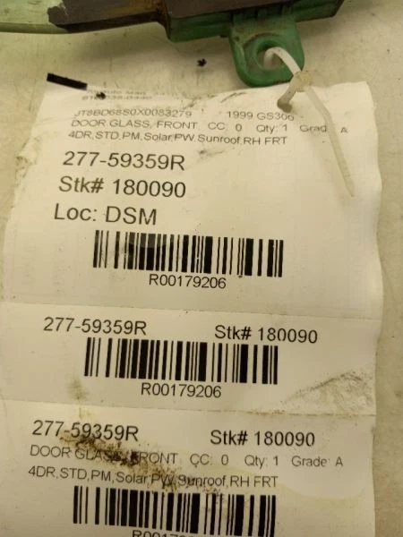 Passenger Right Front Door Glass Fits 98-05 LEXUS GS300 - Image 4 of 4