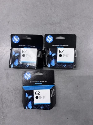 3x Cartucho de tinta negra original HP 62 (C2P04AE) para Officejet 5740 - Oct 2027 - Imagen 1 de 2