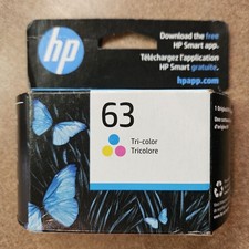Cartucce di inchiostro HP 63 tricolore giallo ciano magenta MAGGIO 2024 - Nuove e sigillate!