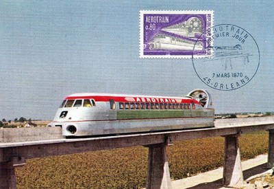 Ak Monorail ''Aerotrain'' mit Briefmarke und Stempel, 1970 ungelaufen