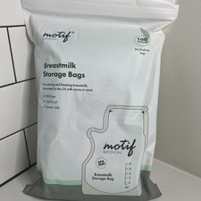 Motif Medical Breastmilk Storage Bags 100 Count, BPA Free, Freezer Safe