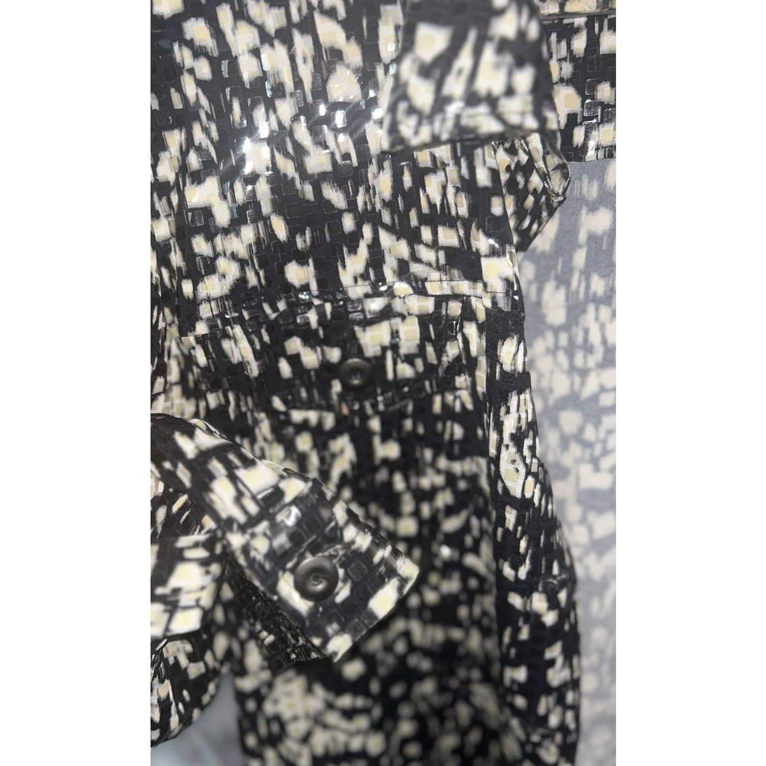 Notations Black Cream Light Sequin Button Up Jack… - image 5