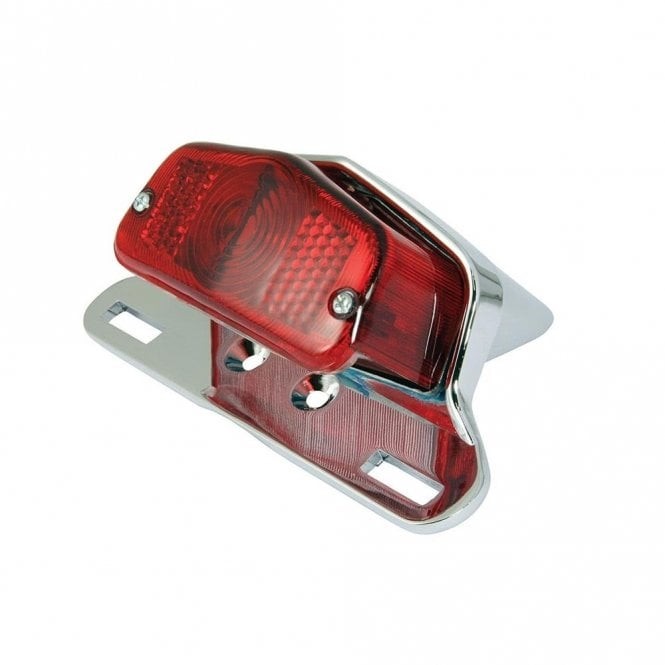 Bike It - Rear Light w/Number Plate Light - Complete Lucas Type (Chrome)