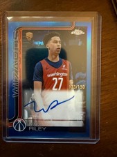 2025-26 Topps Chrome Will Riley Blue Refractors auto 133/150 Wizards