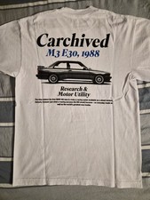 NWOT Carchived Vintage 1988 BMW M3 E30 Heavyweight White T Shirt Size Small