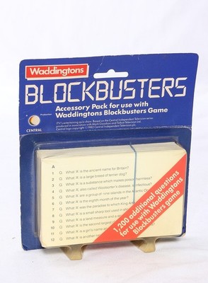 Blockbusters Spiel 1987 Zubehörpaket Vintage Sealed im Paket selten Waddingtons