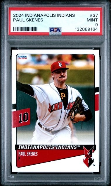 2024 Indianapolis Indians 37 Paul Skenes PSA 9 MINT CARD POP 11 CARD NONE HIGHER