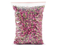 Dried Rose Buds dark pink 90g plus 10 Rose decorated drawer string craft bags