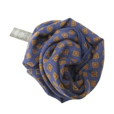 Ermenegildo Zegna Stole All Over Pattern Wool Navy Blue 0407 Men'S