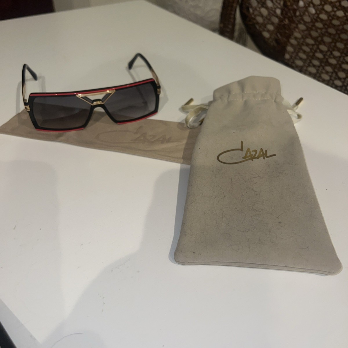 Cazal Sunglasses w/ Case Cazal Legends Sunglasses Sun Glasses Case Hard Oval Black  main image 2