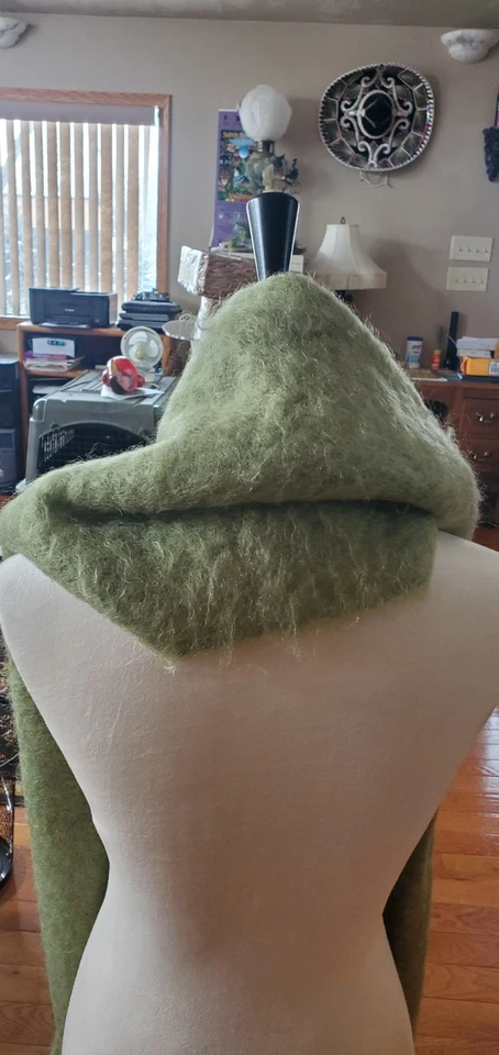 Mantón verde vintage hecho en London Hill’s Cashmere House 100 % mohair puro Foto 3 de 4