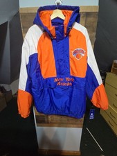 NEW YORK KNICKS Starter Hooded Half Zip Pullover Jacket Team Color  2X