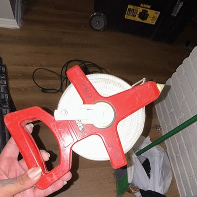 Retractable Long Tape Reel Measuring Tape Red/White Metric & Standard Used