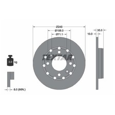 2x Bremsscheibe hinten für Opel Corsa F P2JO Frontera OV24 Mokka | 26252711