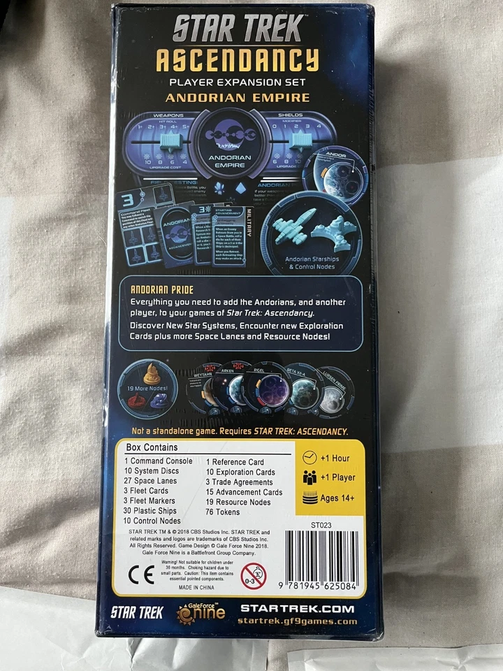 Star Trek Ascendancy ANDORIAN EMPIRE Expansion. Gale Force Nine 9 New - Image 3 of 3
