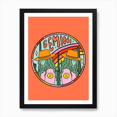 Zwillinge Cowgirl Kunstdruck gerahmt Wand gerahmt Wandbild Poster Leinwanddruck Bild