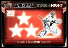 2021-22 UD Credentials #3S-2 Thatcher Demko Star of the Night: Third Star