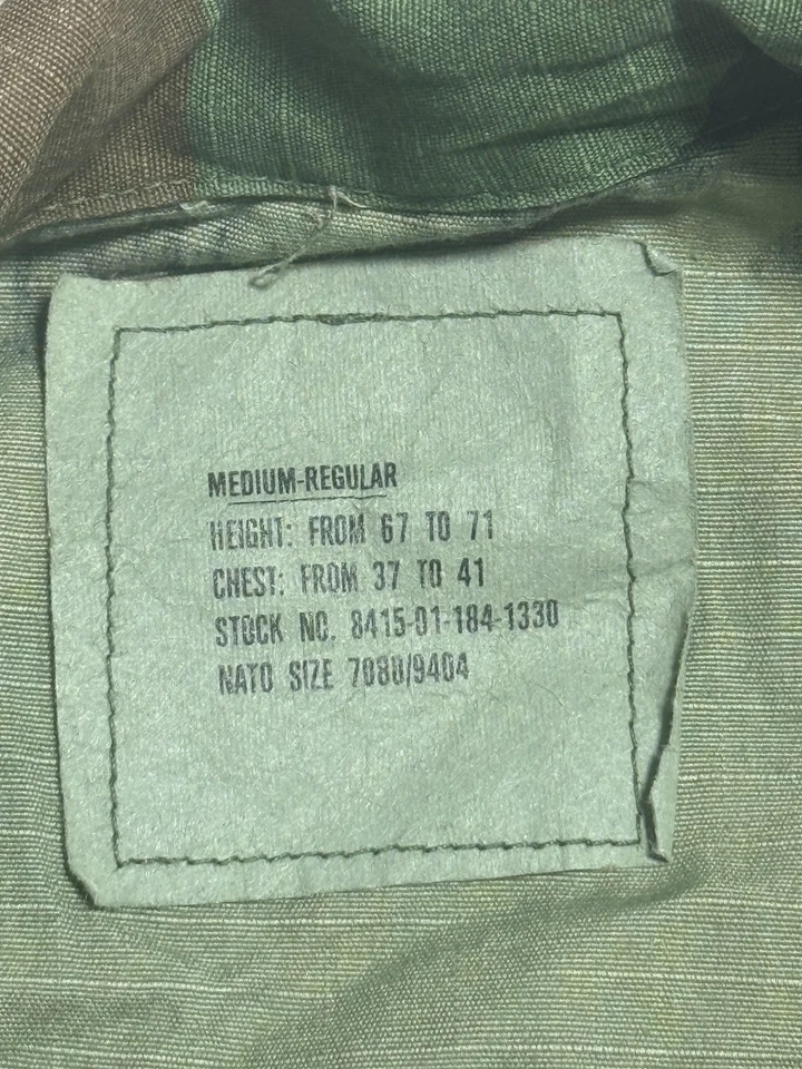 VINTAGE US Army Jacket Mens Medium Regular Woodland Camo BDU Ripstop Combat 80s - Image 2 of 4