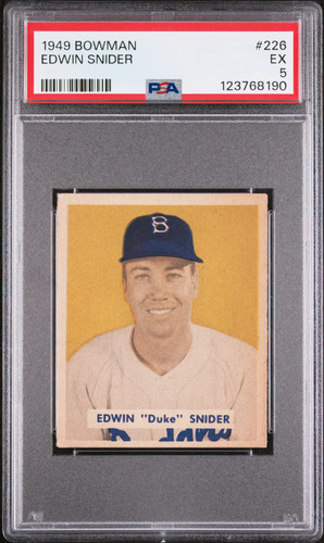 Edwin Snider #226 1949 Bowman card