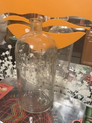 Antique Distilled Water Glass Bottle 11''