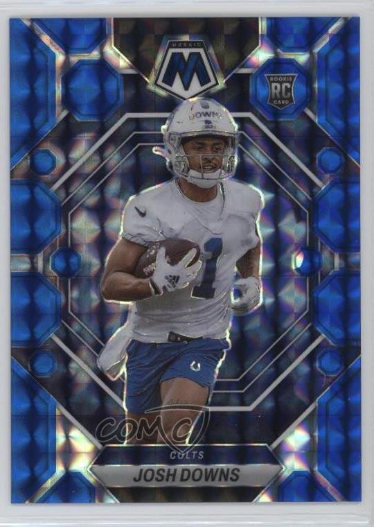 2023 Panini Mosaic Rookies Blue Mosaic Prizm /99 Josh Downs #339 Rookie RC