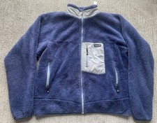 Patagonia Mens XL Blue Retro Pile Fleece Jacket Full Zip Made In USA Vintage