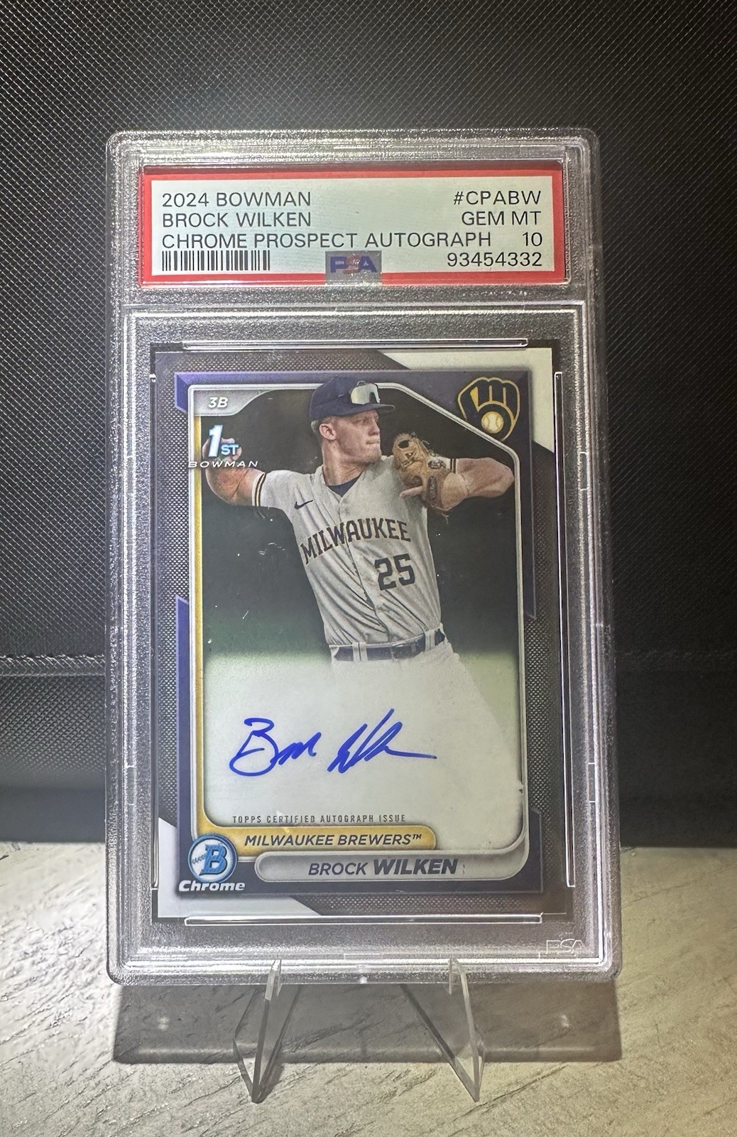 2024 Bowman Brock Wilken Chrome Prospect Autograph Psa 10 1st Bowman Auto