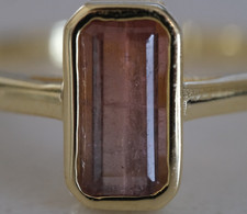 Natural/Earth-Mined Brazilian Rubellite Pink Tourmaline Ring 14k 925 1.16 carats