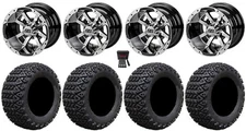 LSI Maltese Cross 10" Golf Wheels Machined 22" X-Trail Tires Yamaha