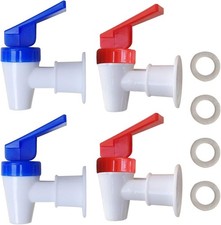 Replacement Cooler Faucet 2 Blue and 2 Red Water Dispenser Tap Set Plastic