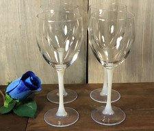 4 Verres à Vin en Verre sur Pied Opalescent Opaline ARC DLG de Lalique