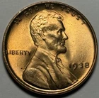 1938 Lincoln Wheat Cent — Ch. Uncirculated MS+ Red 🔥 Exact Coin