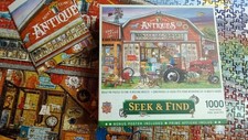 Masterpieces 1000 pc Puzzle Seek Find "Antiques For Sale" None Missing