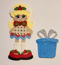 December Mini Calendar Girl Blonde Hair. Scrapbook, Card making Paper Piecing