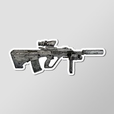Aug A3 Multicam Alpine Camo Rifle Art - Laptop Sticker Vinyl 4 Wide