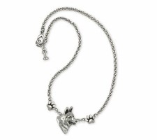 German Shepherd Necklace Jewelry Sterling Silver Handmade Dog Necklace GS14-2NK
