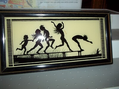 Four Seasons by FIDUS ''SUMMER'' , Tallimit Art Framed Glass Silhouette, 3'' X 7''