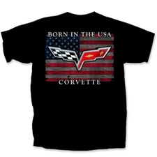 Chevy Chevrolet Corvette Logo Born In The USA Short Sleeve T-Shirt NEW Free Ship
