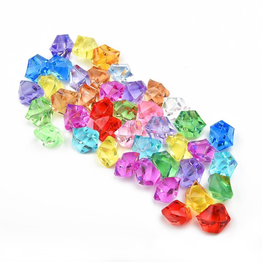 Jouet de Plongée en Pierre Précieuse, 10 Gros Diamants Colorés avec Coffre au Trésor Pirate