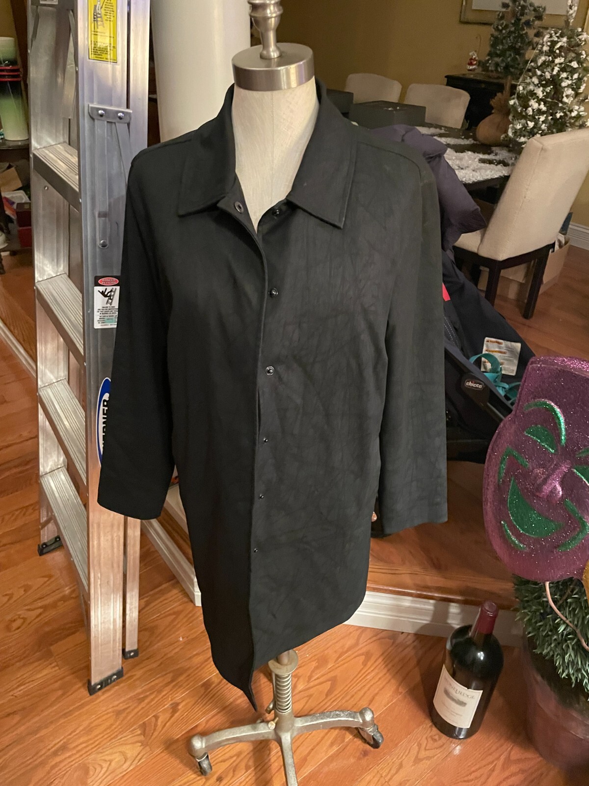 Basic Editions Women's Black snap front Jacket/ C… - image 1