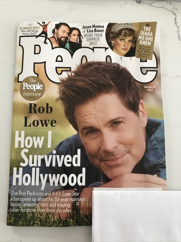 People Magazine January 31, 2022 Rob Lowe Princess Diana Jason Momoa Brand New