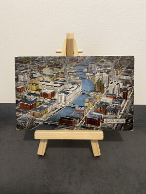 Vintage Postkarte ''Downtown'' view of Milwaukee Wis, USA, River, Fluss, 1953