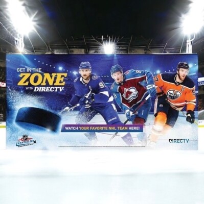 2022 DIRECTV NHL Hockey Center Ice Vinyl Banner 4'x8' Stamkos Makar McDavid New