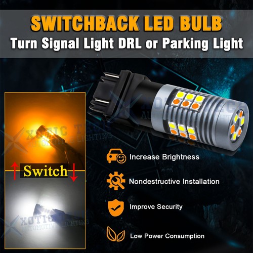 3157 3157A White Amber Switchback LED Turn Signal Light Bulbs Blinker For Ford - Bild 3 von 21
